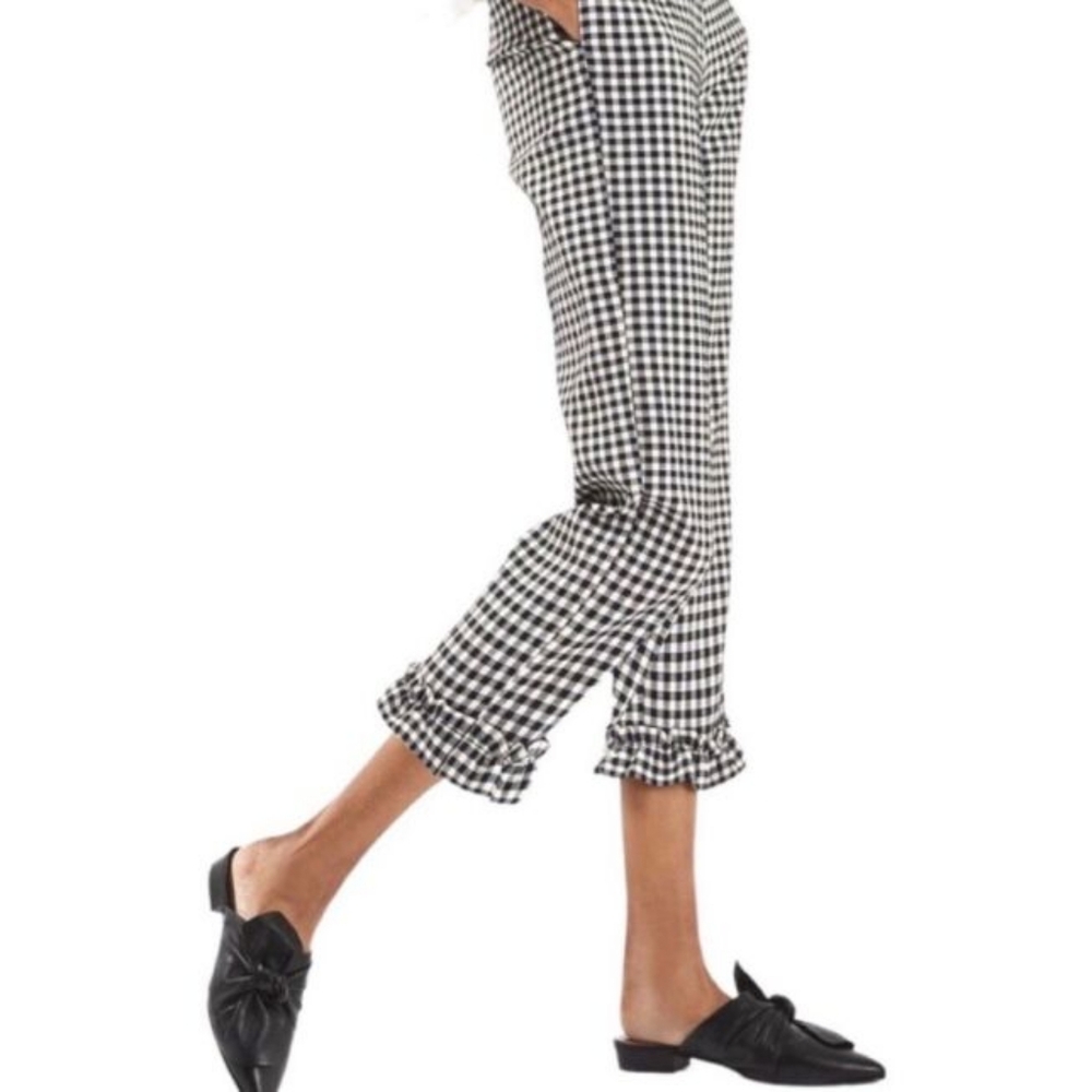 Topshop Woman's Gingham Pants  Size 4